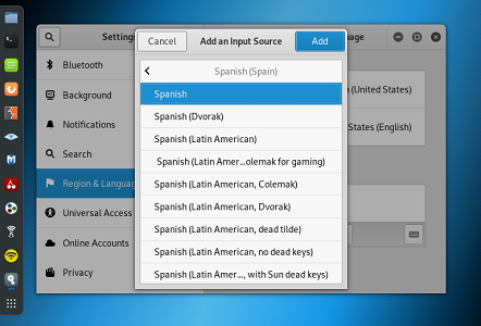Screenshot kali linux languaje. Selecting spanish